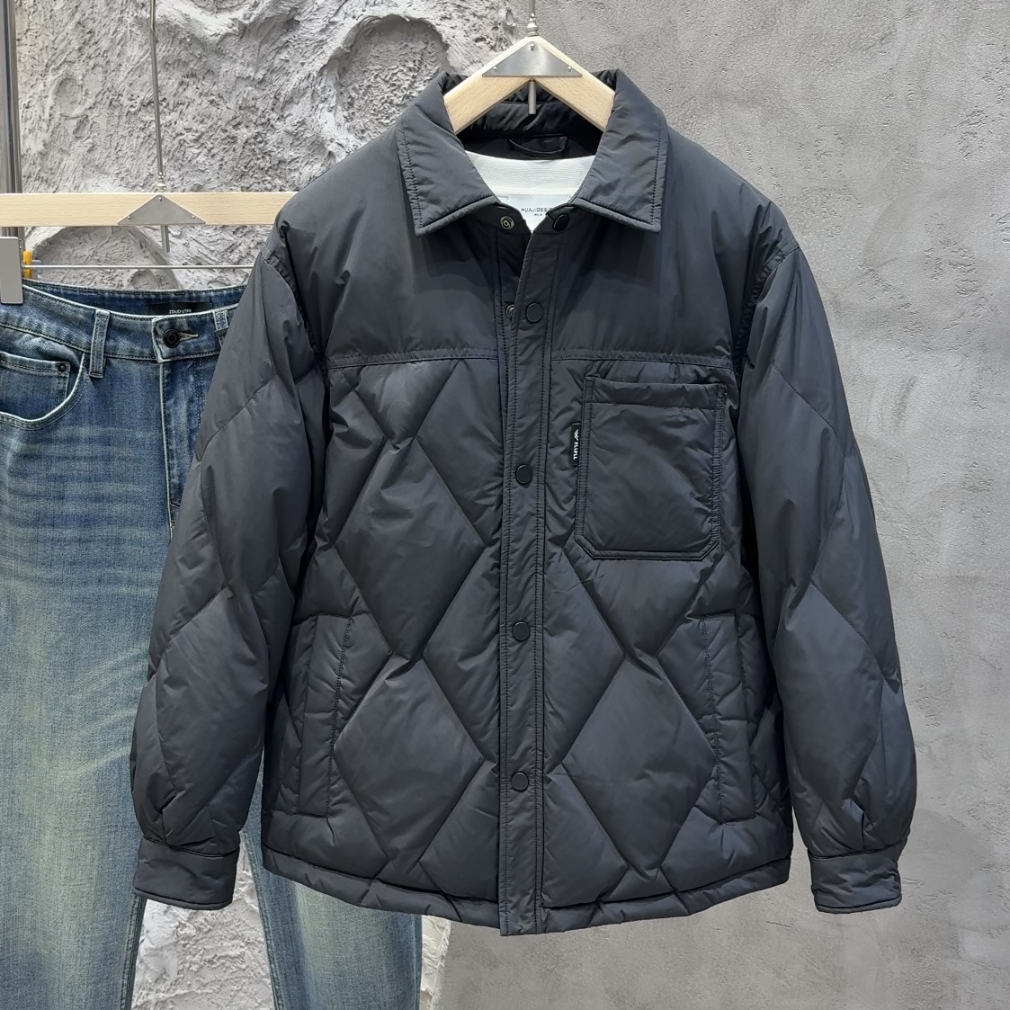 冬季新款男士羽绒衬衫薄款