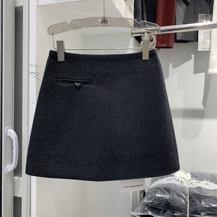 泰丰原创92518韩系冬新款高腰显瘦百搭A字毛呢短裙防走光半身裙女