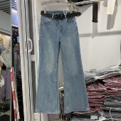 长裤 恒木子2010春季 休闲百搭直筒牛仔裤 气质高腰显瘦筒喇裤 新韩版