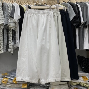 女宽松休闲九分阔腿裤 枢纽线2610欧货2026春季 显瘦直筒裤 时尚 春款