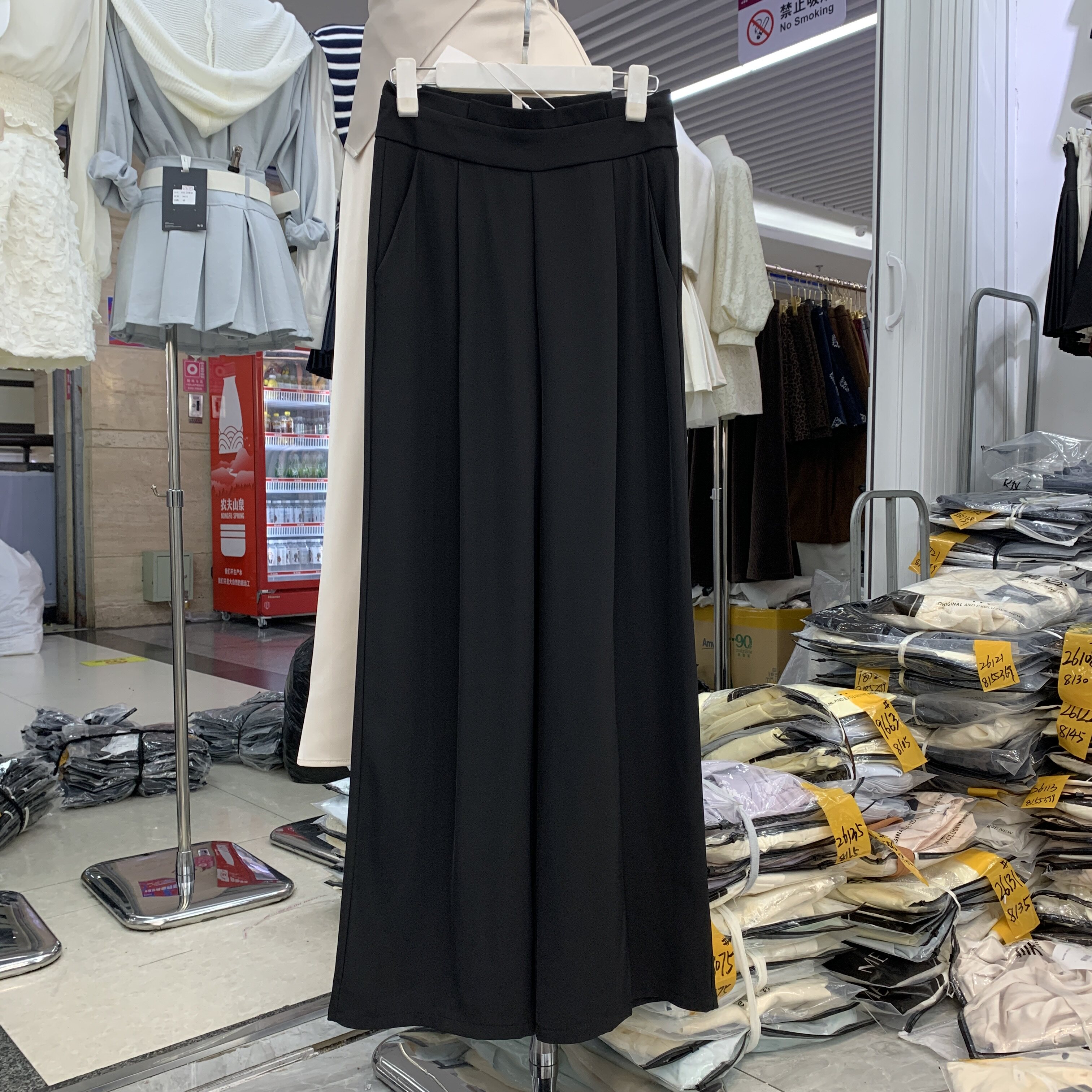 堂熙泉A8071高级感气质西装阔腿裤女春夏西装裤高腰垂感直筒长裤