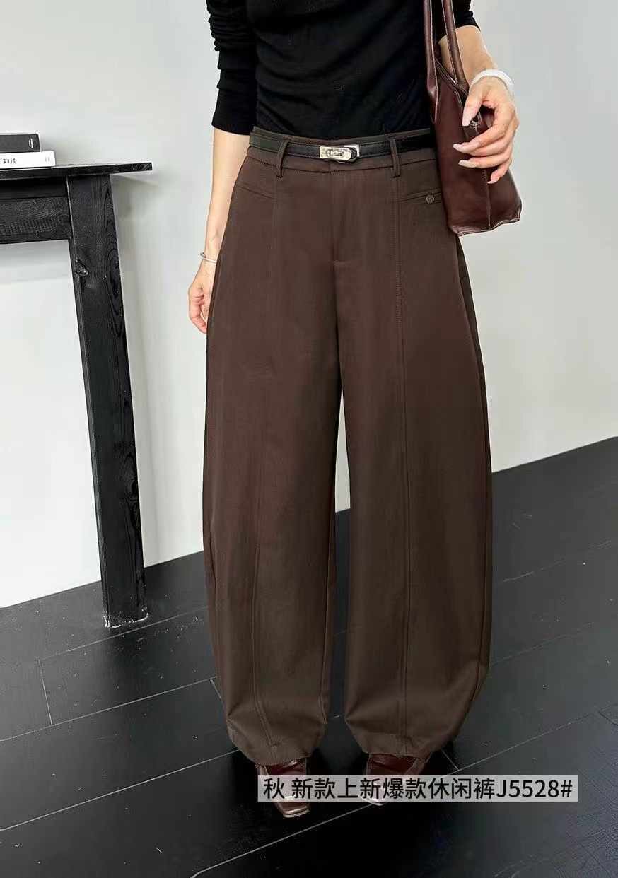 韩佰莉5528早秋新款韩版气质百搭高腰显瘦气球裤时尚休闲裤长裤女