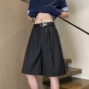 男夏季 短裤 2026新款 潮牌宽松中裤 子 美式 阔腿垂感五分西裤 休闲西装