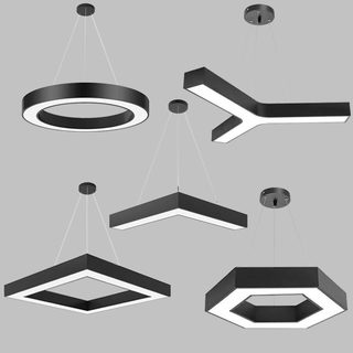 led办公室吊灯创意六边形异形Y形健身房超市网咖商场拼接造型灯