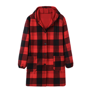 新款法兰绒罩衣成人女秋冬款加绒加厚工作服围裙羽绒服防护衣罩衣