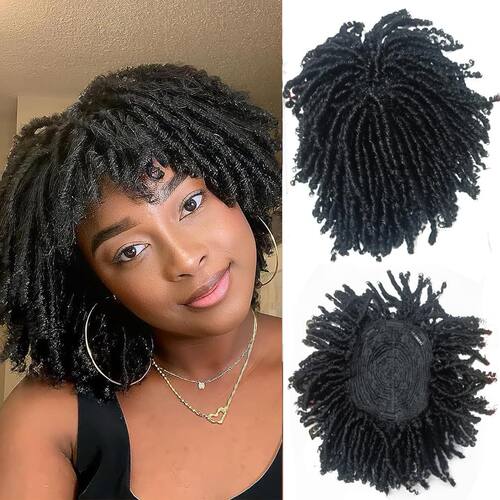 黑人脏辫小卷15厘米男女通用可中分时尚个性欧美潮流街拍脏辫假发