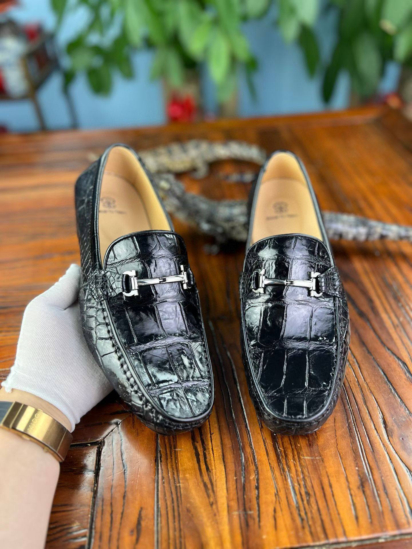 尼罗鳄鱼皮豆豆鞋大竹节纹肚皮马衔扣乐福鞋轻奢一脚蹬休闲开车鞋,流行男鞋,乐福鞋（豆豆鞋）,淘宝优惠券,粉丝福利购,淘宝优惠卷