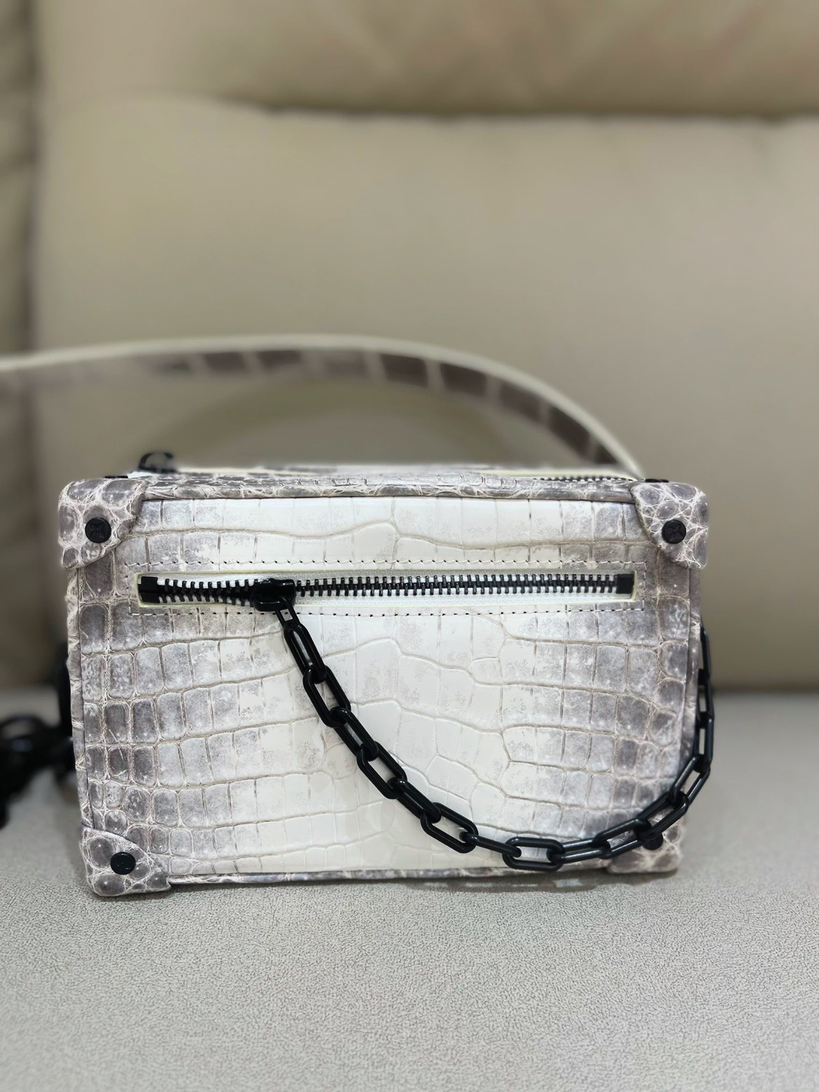 喜马拉雅鳄鱼皮软盒子包手工擦色真鳄肚皮小箱子男女同款单肩斜挎,箱包皮具/热销女包/男包,胸包,淘宝优惠券,粉丝福利购,淘宝优惠卷