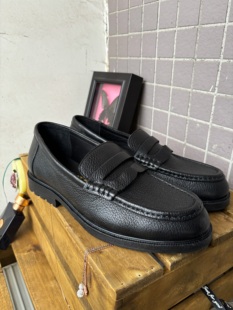 头层鹿皮乐福鞋豆豆鞋固特异工艺真皮复古休闲男鞋手工缝皮底