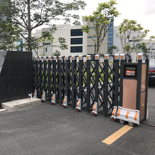 恒泰铝合金电动伸缩门折叠工厂工地推拉电动平移304不锈钢大门