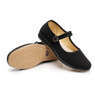 保洁鞋客房女士老北京布鞋女鞋官方正品春夏秋新款黑色女款工作鞋