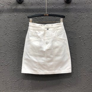 高腰白色牛仔半身裙女减龄百搭显瘦A字包臀短裙 韩版 26年春季 新款