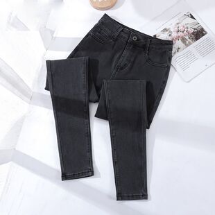 高腰牛仔裤女2026新款修身束脚显瘦弹力紧身小码小个子小脚裤子