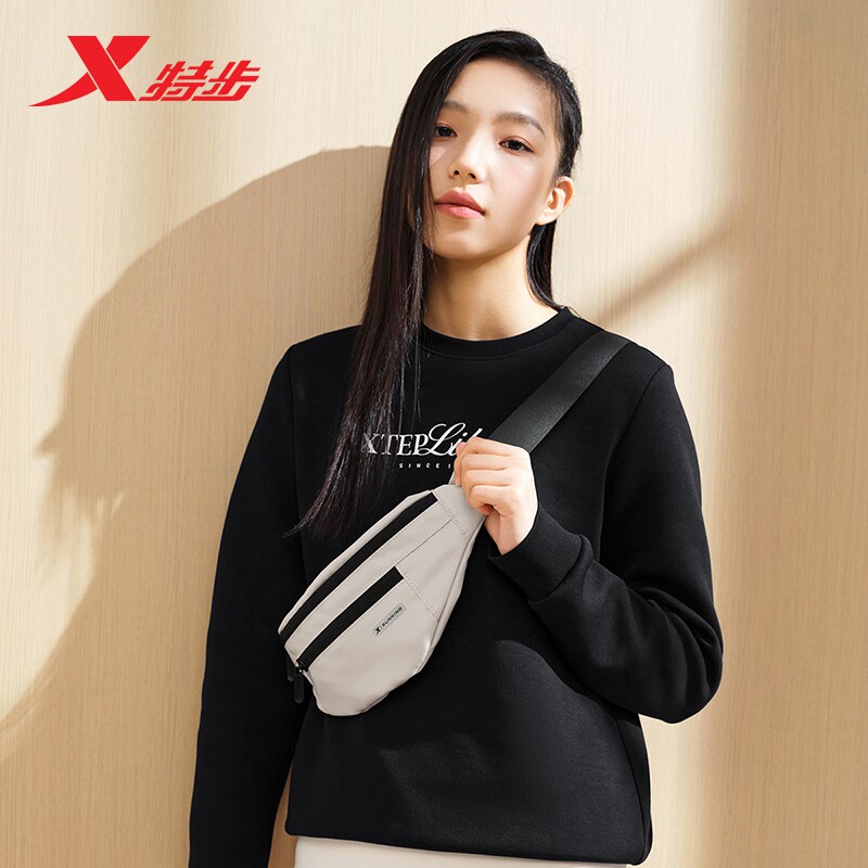 特步运动腰包男女2026年新款春季便携式跑步包情侣百搭胸包斜挎包