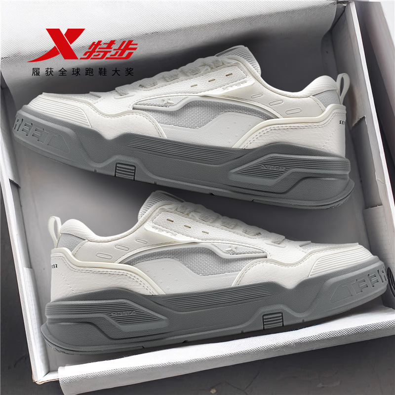 特步Star-X面包鞋板鞋2025新款冬季网面低帮休闲鞋学生百搭运动鞋