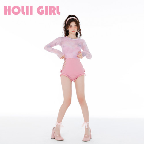 holiigirl两件套少女连体游泳衣