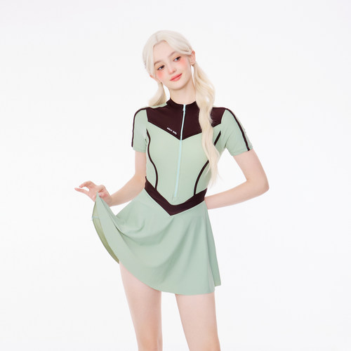 holii短袖显瘦女孩俩天游泳衣