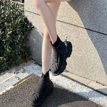 辛芷蕾汪苏泷明星同款 厚底老爹鞋男女情侣潮鞋增高显腿瘦飞艇鞋