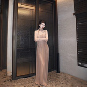 法式 instahot 纯欲风网纱抹胸连衣裙女2026新款 气质度假温柔长裙