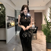 instahot 性感开叉包臀长裙 新款 新中式 国风改良旗袍女2025秋季