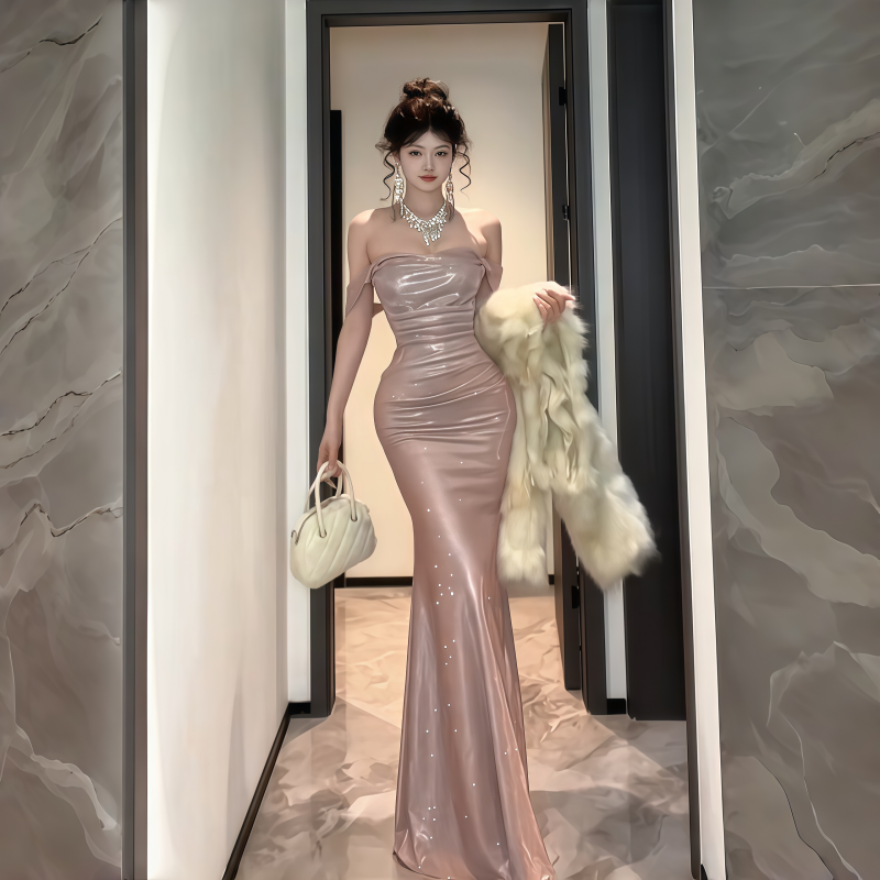 instahot 闪闪吊带吊带粉色连衣裙女2026春季新款轻奢宴会晚礼服,女装/女士精品,连衣裙,淘宝优惠券,粉丝福利购,淘宝优惠卷