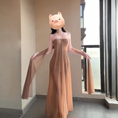 法式 instahot 纯欲风网纱抹胸连衣裙女2026新款 气质度假温柔长裙