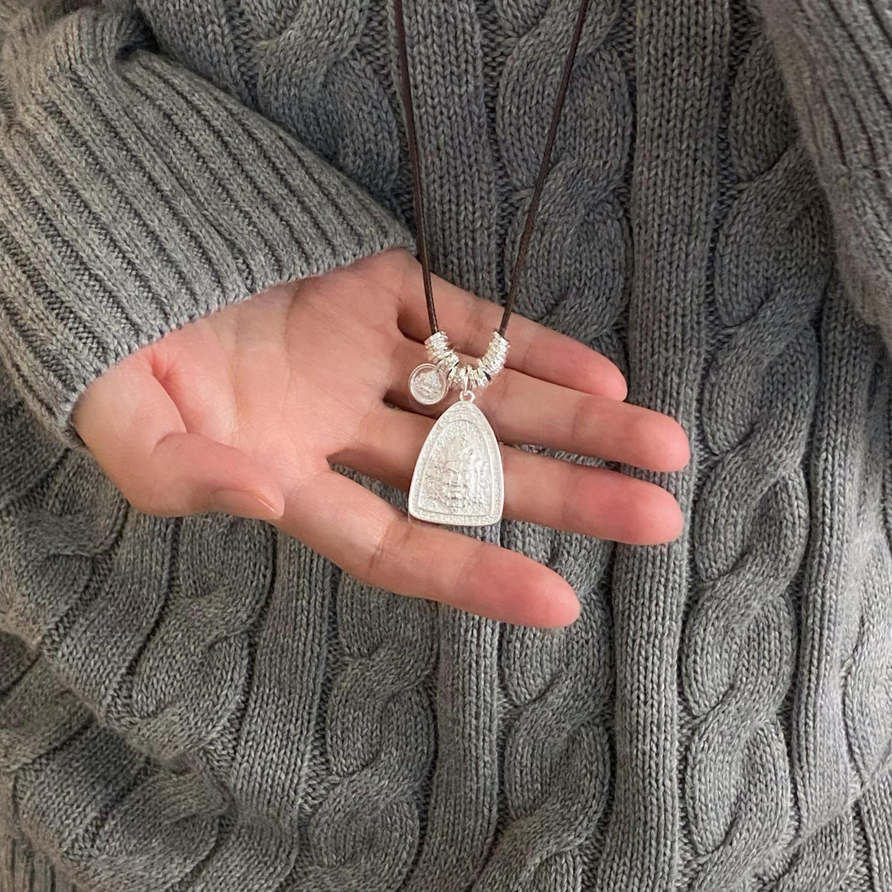 吊坠足银 《日进斗金》黄财财百搭编绳款手工小众精致项链