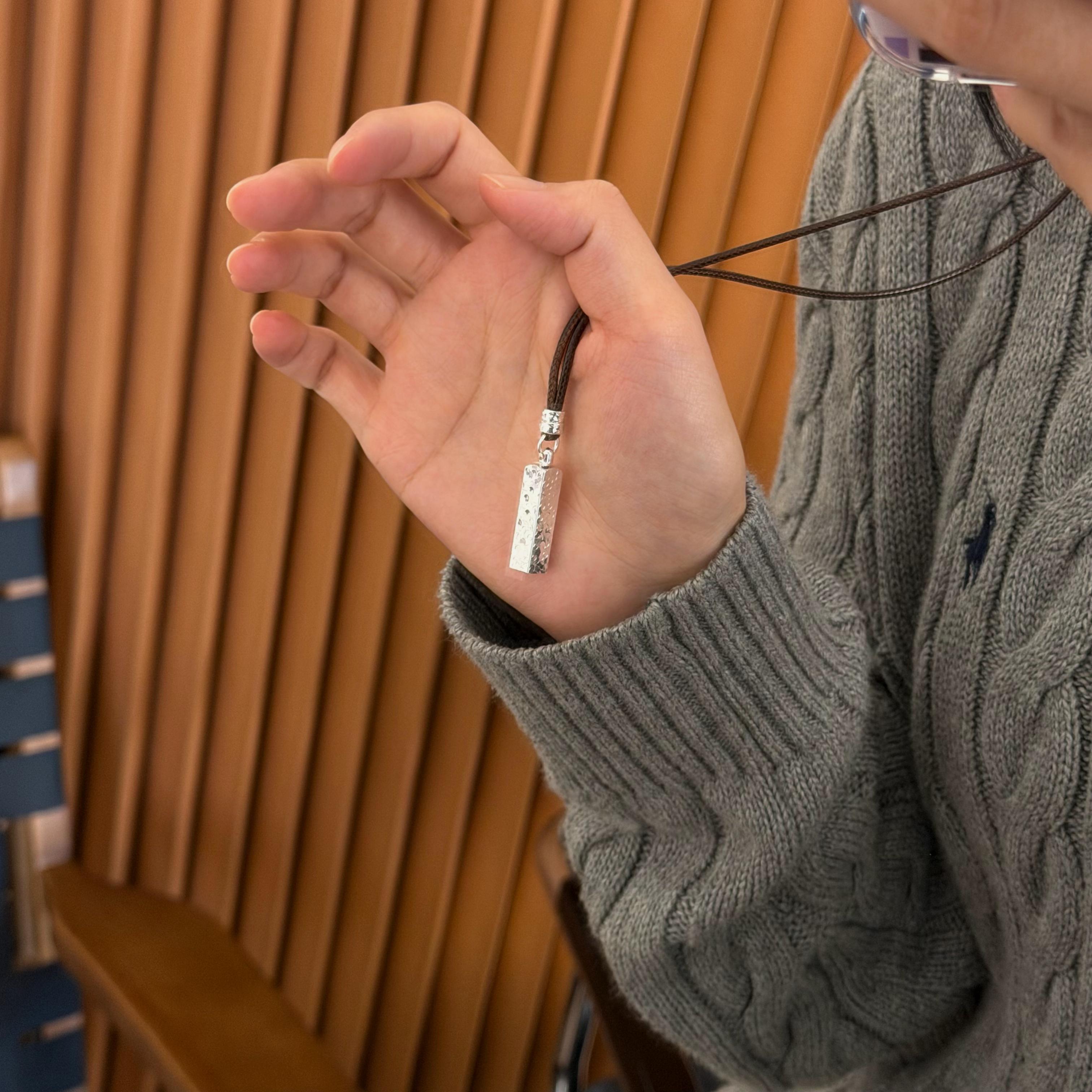 吊坠足银 《实心小银章》气质百搭个性简约项链