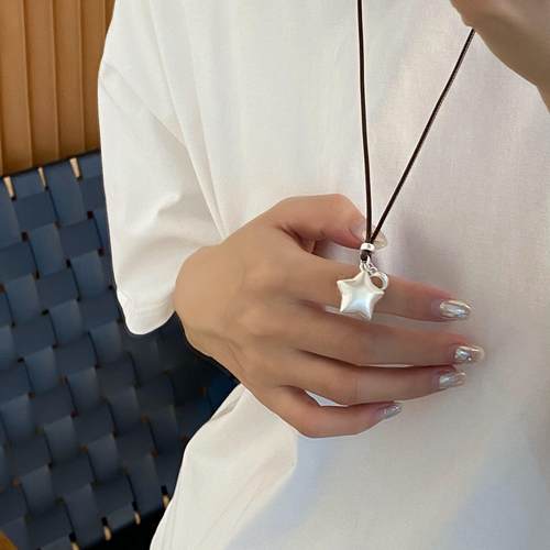 吊坠足银 《折纸星星》百搭简约设计感五角星款个性时尚项链