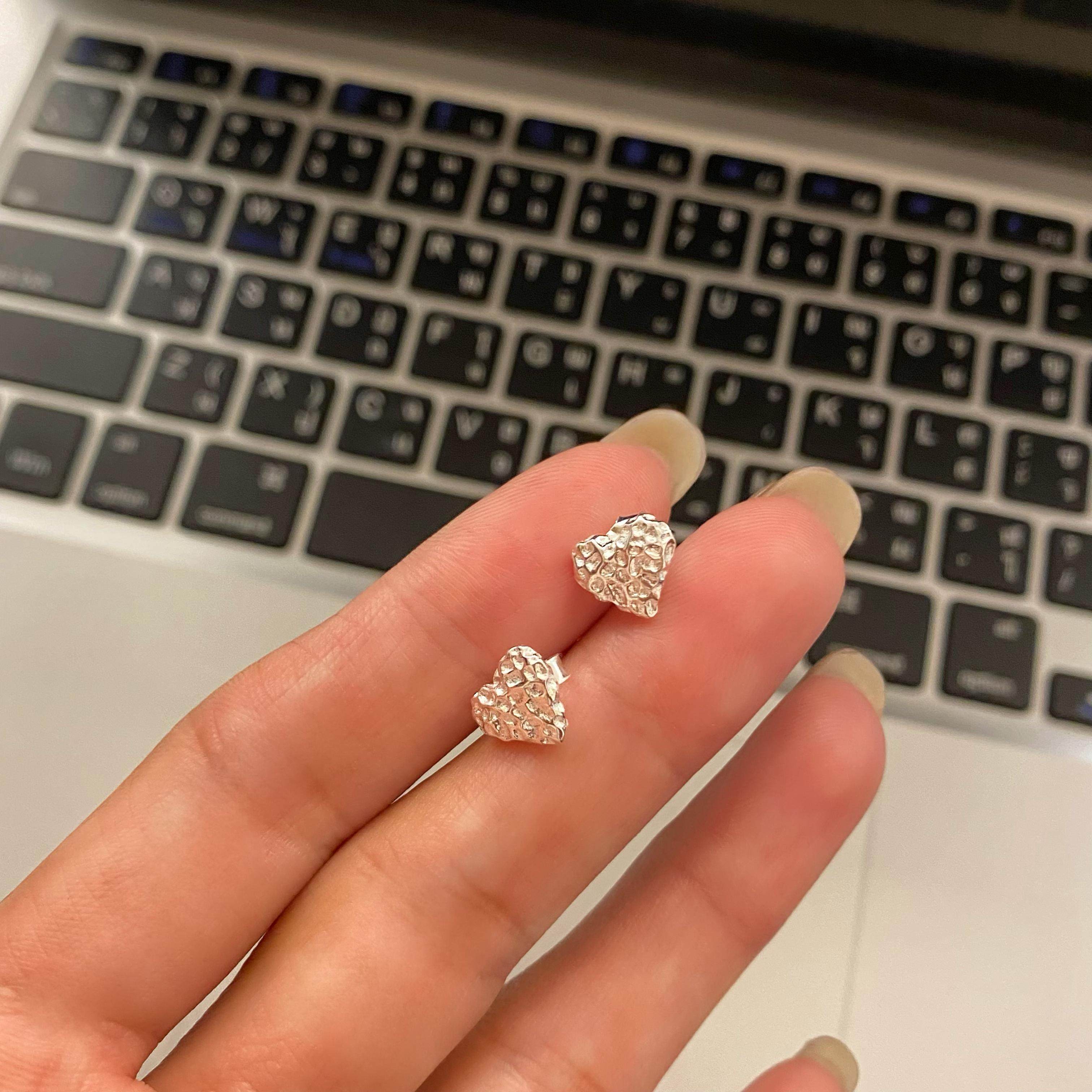 925银耳饰 《向星心许愿》韩版桃心五角星百搭轻奢简约in耳钉一对,饰品/流行首饰/时尚饰品新,银饰耳饰,淘宝优惠券,粉丝福利购,淘宝优惠卷