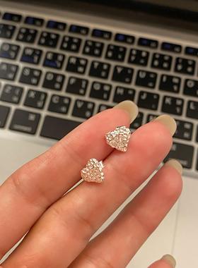 925银耳饰 《向星心许愿》韩版桃心五角星百搭轻奢简约in耳钉一对