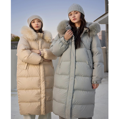 高端长款羽绒服女过膝2023冬