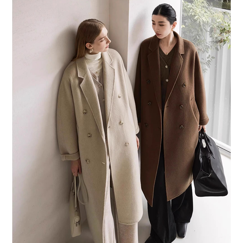 M家经典101801宽松双面羊绒大衣