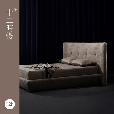 十二时慢|五更啼晓|真皮床卧室头层牛皮现代布艺双人床1.8米