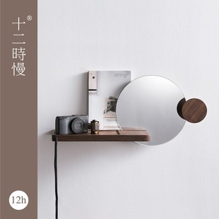 十二时慢光临搁板墙上一字实木置物架玄关壁挂层板现代简约装饰架