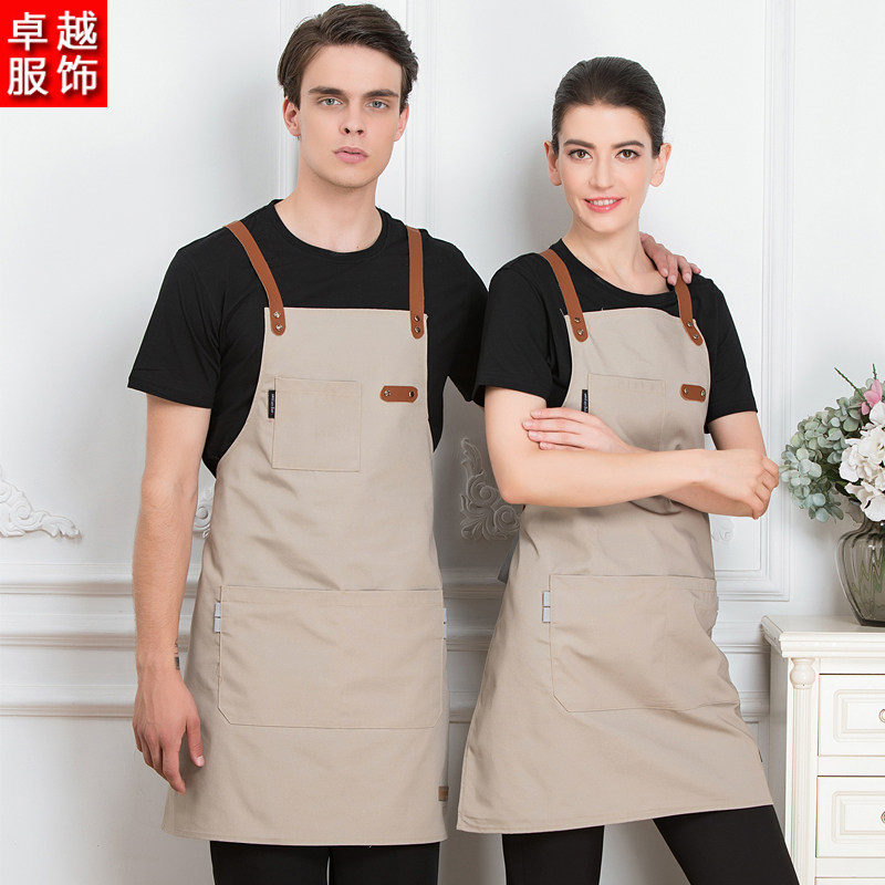 帆布皮带围裙韩版男女画画咖啡师奶茶店服务员美发美甲工作服定制