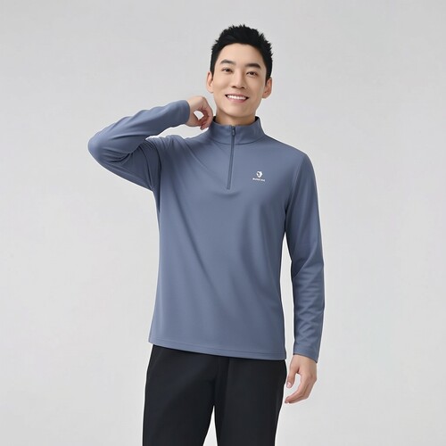 BLACKYAK/布来亚克 春秋男士户外运动打底长袖半拉T恤FYM423