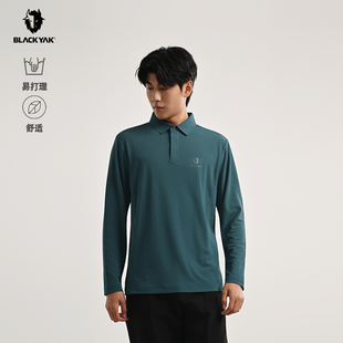 POLO 男商务翻领长袖 T恤FYM419 布来亚克2025秋新款 BLACKYAK