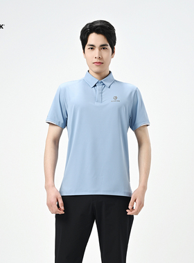 BLACKYAK/布来亚克 新款短袖男POLO 衫透气弹力蓝色T恤MVM295W