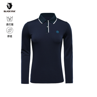 BLACKYAK/布来亚克 24秋新款女长袖弹力微拉绒POLOT恤FVW636