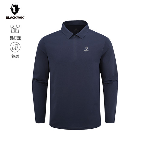 BLACKYAK/布来亚克 春新款男士休闲翻领长袖POLO T恤SYM003