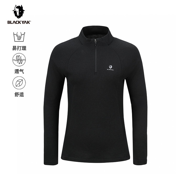 BLACKYAK/布来亚克保暖修身长袖半拉T恤女内搭女WVW652