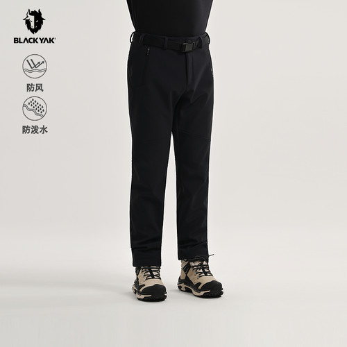 BLACKYAK/布来亚克2025秋冬新款户外软壳裤保暖加绒男裤WYM341W