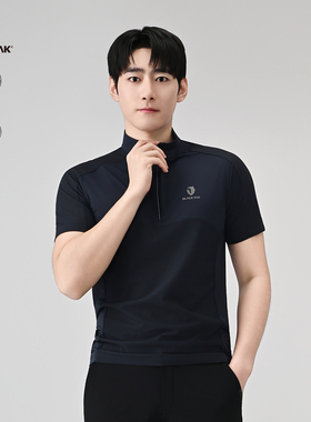 BLACKYAK/布来亚克 2025夏新款男士透气网眼短袖半拉T恤MYM053