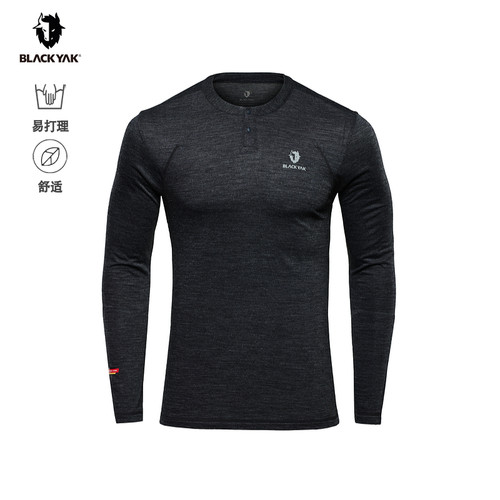 BLACKYAK/布来亚克春秋季新款男士户外长袖弹力舒适圆领T恤FVM655