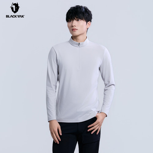 BLACKYAK/布来亚克2026秋新款男透气亲肤防静电长袖半拉T恤FIM511