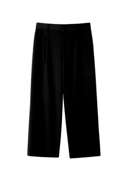 Painter-Made Double-Pleated, Dry and Glossy Straight-Leg, Slightly Loose, Everyday Commuting Clean-Fit Dress Pants for Men