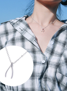 日韩版潮流新款简约个性小众设计感锁骨链ins冷淡风如愿骨项链女