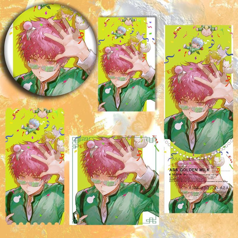 齐木楠雄的灾难动漫周边同人徽章镭射细闪吧唧胸针镭射票根小卡