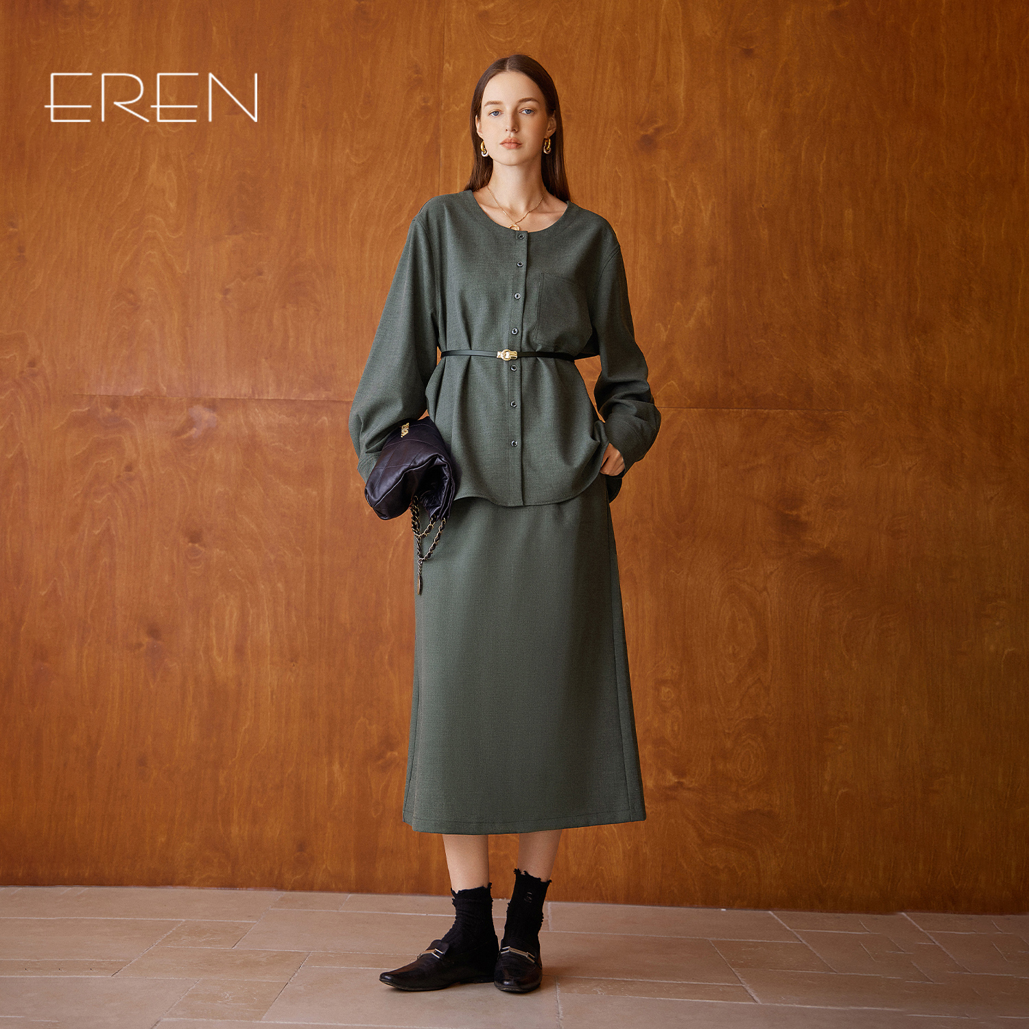 EREN新款气质通勤长袖短外套